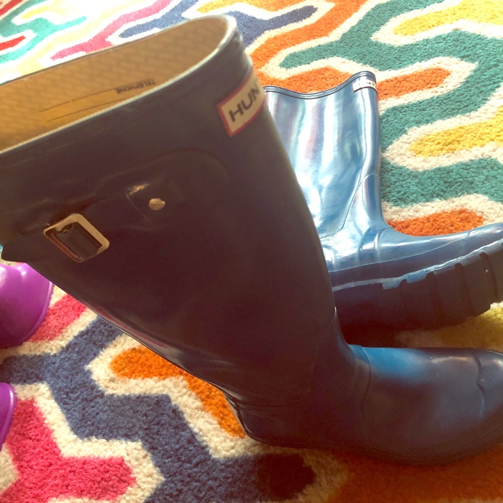 Hunter Blue Wellington Rain Boots